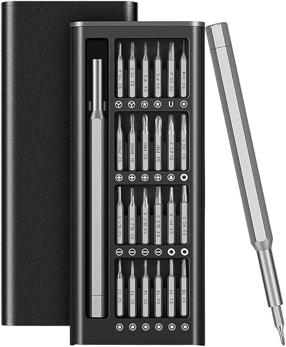  25-in-1 Precision Screwdriver Set, Magnetic Repair Tool Kit with 24 Bits & Snowflake Multi-Tool for Electronics, Watch, Phone, Laptop, Eyeglass - Professional DIY Repair Kit  